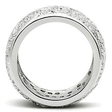 Load image into Gallery viewer, 3W159 - Rhodium Brass Ring with AAA Grade CZ  in Clear