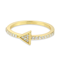 Load image into Gallery viewer, 3W1615 - Flash Gold Brass Ring with AAA Grade CZ in Clear