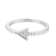 Load image into Gallery viewer, 3W1616 - Rhodium Brass Ring with AAA Grade CZ in Clear