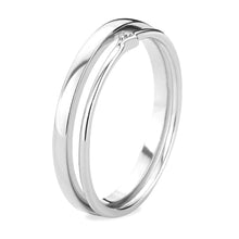 Load image into Gallery viewer, 3W1623 - Rhodium Brass Ring with AAA Grade CZ in Clear