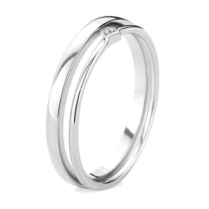 3W1623 - Rhodium Brass Ring with AAA Grade CZ in Clear