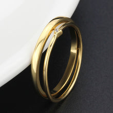 Load image into Gallery viewer, 3W1624 - Flash Gold Brass Ring with AAA Grade CZ in Clear