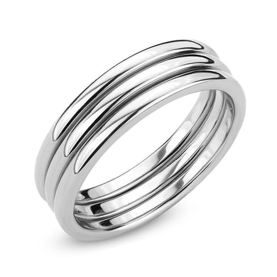 3W1627 - Rhodium Brass Ring with No Stone in No Stone