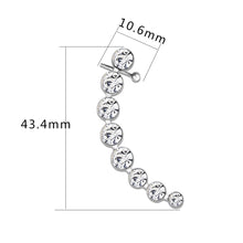 Load image into Gallery viewer, 3W1635 - High polished (no plating) Stainless Steel Earring with Top Grade Crystal in Clear