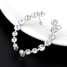 Load image into Gallery viewer, 3W1635 - High polished (no plating) Stainless Steel Earring with Top Grade Crystal in Clear