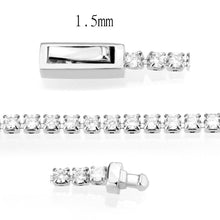 Load image into Gallery viewer, 3W1679 - Rhodium Brass Bracelet with AAA Grade CZ in Clear