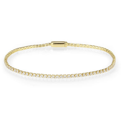 3W1680 - Gold Brass Bracelet with AAA Grade CZ in Clear