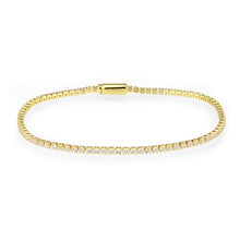 Load image into Gallery viewer, 3W1683 - Gold Brass Bracelet with AAA Grade CZ in Clear