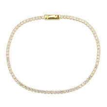 Load image into Gallery viewer, 3W1683 - Gold Brass Bracelet with AAA Grade CZ in Clear