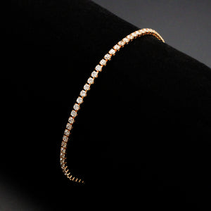 3W1687 - Rose Gold Brass Bracelet with AAA Grade CZ in Clear