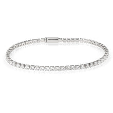 Load image into Gallery viewer, 3W1688 - Rhodium Brass Bracelet with AAA Grade CZ in Clear