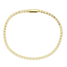 Load image into Gallery viewer, 3W1689 - Gold Brass Bracelet with AAA Grade CZ in Clear