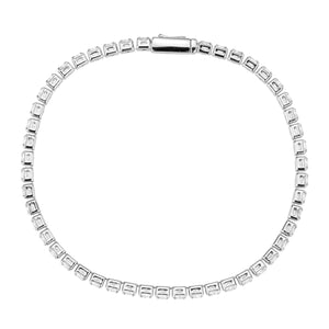 3W1691 - Rhodium Brass Bracelet with AAA Grade CZ in Clear
