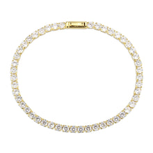 Load image into Gallery viewer, 3W1692 - Gold Brass Bracelet with AAA Grade CZ in Clear