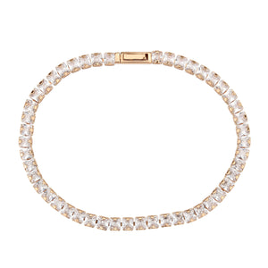 3W1696 - Rose Gold Brass Bracelet with AAA Grade CZ in Clear