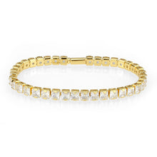 Load image into Gallery viewer, 3W1698 - Gold Brass Bracelet with AAA Grade CZ in Clear