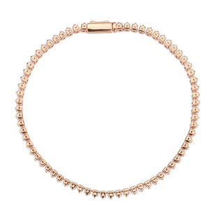 3W1702 - Rose Gold Brass Bracelet with AAA Grade CZ in Clear