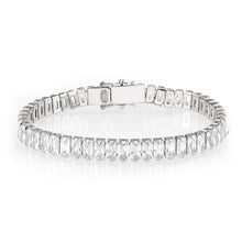 Load image into Gallery viewer, 3W1703 - Rhodium Brass Bracelet with AAA Grade CZ in Clear