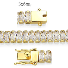 Load image into Gallery viewer, 3W1704 - Gold Brass Bracelet with AAA Grade CZ in Clear