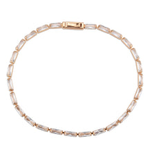 Load image into Gallery viewer, 3W1708 - Rose Gold Brass Bracelet with AAA Grade CZ in Clear