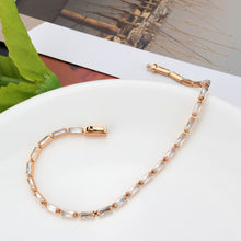 Load image into Gallery viewer, 3W1708 - Rose Gold Brass Bracelet with AAA Grade CZ in Clear