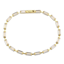 Load image into Gallery viewer, 3W1713 - Gold Brass Bracelet with AAA Grade CZ in Clear