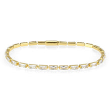 Load image into Gallery viewer, 3W1716 - Gold Brass Bracelet with AAA Grade CZ in Clear