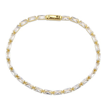 Load image into Gallery viewer, 3W1716 - Gold Brass Bracelet with AAA Grade CZ in Clear