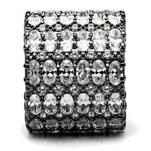 Load image into Gallery viewer, 3W171 - Ruthenium Brass Ring with AAA Grade CZ  in Clear