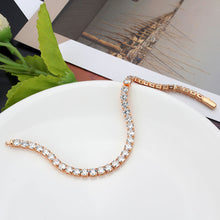 Load image into Gallery viewer, 3W1720 - Rose Gold Brass Bracelet with AAA Grade CZ in Clear