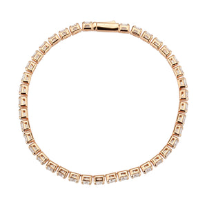 3W1720 - Rose Gold Brass Bracelet with AAA Grade CZ in Clear