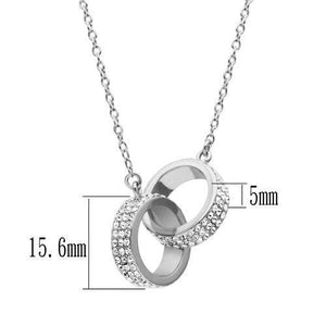 3W180 Rhodium Brass Chain Pendant with Top Grade Crystal in Clear