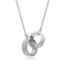 Load image into Gallery viewer, 3W180 Rhodium Brass Chain Pendant with Top Grade Crystal in Clear