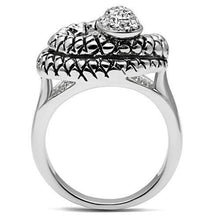 Load image into Gallery viewer, 3W183 - Rhodium Brass Ring with Top Grade Crystal  in Clear