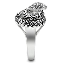 Load image into Gallery viewer, 3W183 - Rhodium Brass Ring with Top Grade Crystal  in Clear