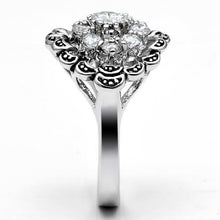 Load image into Gallery viewer, 3W184 - Rhodium Brass Ring with AAA Grade CZ  in Clear