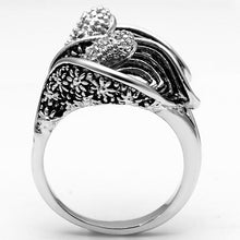 Load image into Gallery viewer, 3W185 - Rhodium Brass Ring with AAA Grade CZ  in Clear