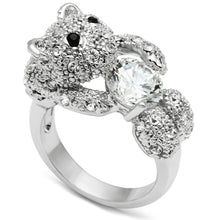 Load image into Gallery viewer, 3W187 - Rhodium Brass Ring with AAA Grade CZ  in Clear
