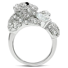 Load image into Gallery viewer, 3W187 - Rhodium Brass Ring with AAA Grade CZ  in Clear