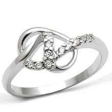 Load image into Gallery viewer, 3W190 - Rhodium Brass Ring with AAA Grade CZ  in Clear