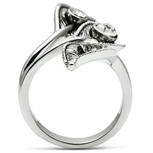 Load image into Gallery viewer, 3W193 - Rhodium Brass Ring with Top Grade Crystal  in Clear
