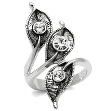 Load image into Gallery viewer, 3W193 - Rhodium Brass Ring with Top Grade Crystal  in Clear