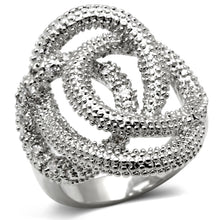 Load image into Gallery viewer, 3W196 - Rhodium Brass Ring with AAA Grade CZ  in Clear