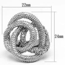 Load image into Gallery viewer, 3W196 - Rhodium Brass Ring with AAA Grade CZ  in Clear