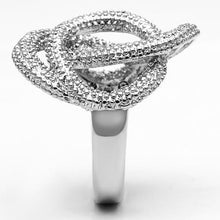Load image into Gallery viewer, 3W196 - Rhodium Brass Ring with AAA Grade CZ  in Clear