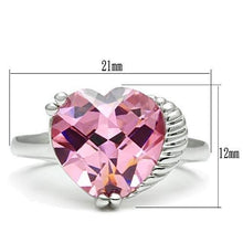 Load image into Gallery viewer, 3W206 - Rhodium Brass Ring with AAA Grade CZ  in Rose