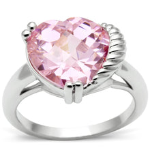 Load image into Gallery viewer, 3W206 - Rhodium Brass Ring with AAA Grade CZ  in Rose