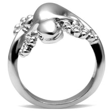 Load image into Gallery viewer, 3W207 - Rhodium Brass Ring with AAA Grade CZ  in Black Diamond