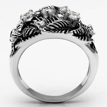 Load image into Gallery viewer, 3W211 - Rhodium Brass Ring with AAA Grade CZ  in Clear