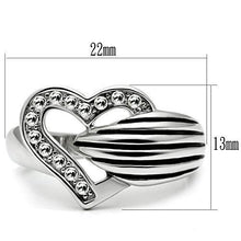 Load image into Gallery viewer, 3W219 - Rhodium Brass Ring with Top Grade Crystal  in Clear